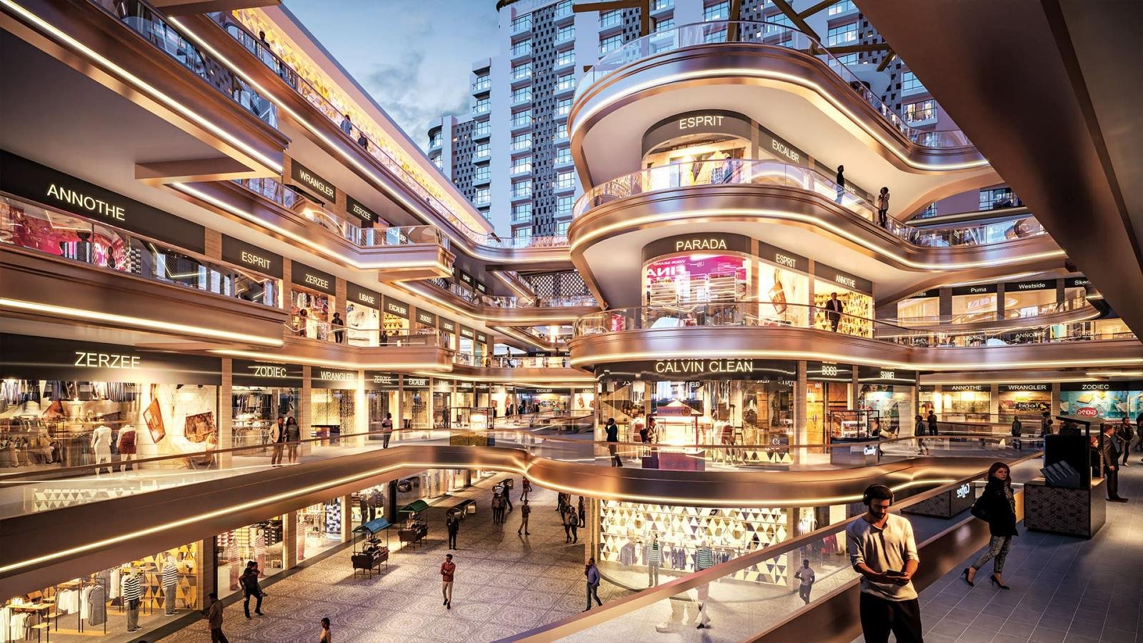 RIO ONE retail atrium concept render